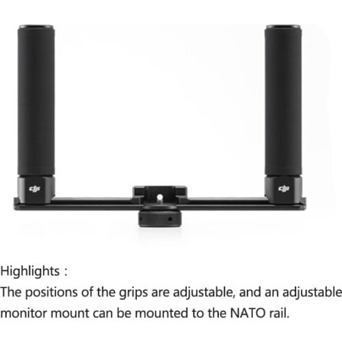DJI Ronin SC Dual Handles The positions of the grips are adjustable, and an adjustable monitor mount