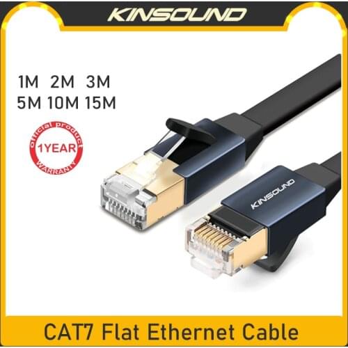 💕100% Authentic💕Kinsound Cat7 Ethernet Cable, High Speed Flat RJ45 10 Gigabit 600MHZ Durable Aluminum Case Patch