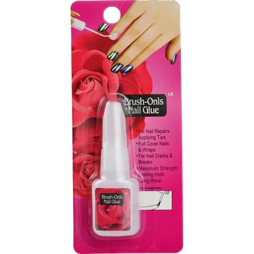 Brush-On Nail Glue0.36 fl oz false Nail Glue With Brush Nail Art Rhinestones Decoration Glue Fake Nails Strong Powder Adhesive