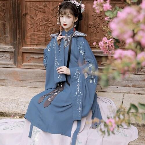 Chinese Traditional Hanfu For Women Ancient Tang Dynasty Fairy Princess Costume Tang Suit Folk Dance Stage Performance DL7119