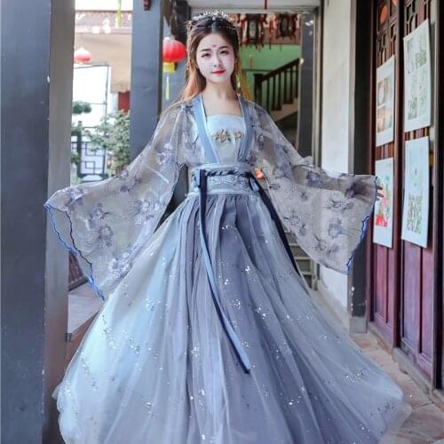 Hanfu Women Tang Dynasty Festival Clothing Sets Ancient Chinese Fashion Costume Fairi Asian Dress Traditional Clothes For Girls