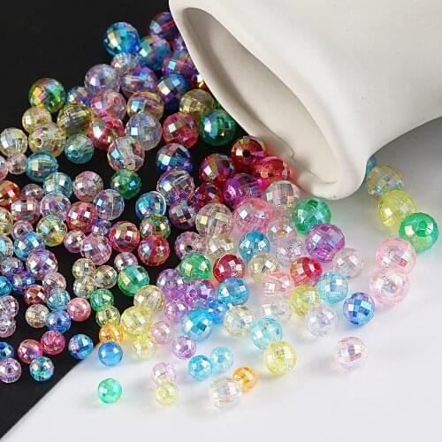50-100pcs 6/8/10mm Transparent Color Round Acrylic Bead Loose Spacer Beads For DIY Necklace Bracelet Jewelry Making Accessories
