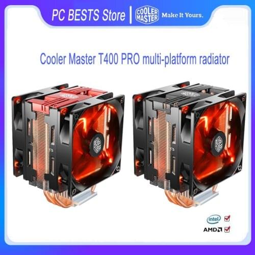 Cooler MasterT400 Pro CPU Cooler Direct Contact 4 Heatpipe 120mm Double fan Radiator For Intel 115X AMD Socket AM4 AM3