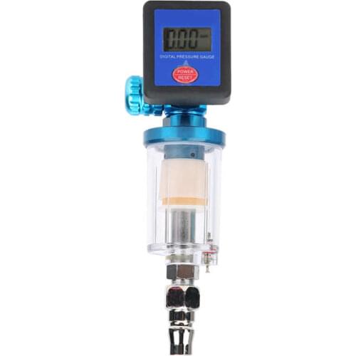 Pressure Gauge Digital Air Regulator Pressure Display Meter Water Trap Filter MF08 MF01 with Connector 1/4in Thread Manometro