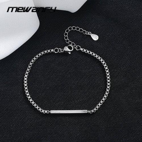 Mewanry 925 Sterling Silver Couples Bracelet New Trend Vintage Elegant Minimalist Party Chain Jewelry Birthday Gifts Wholesale