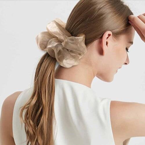 Fashion Oversized Hair Scrunchies Elastic Hair Ties Girls Headwear Ponytail Holder Hairband Organza Hair Ties Hair Accessories