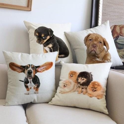 Animal Style Dachshund Corgi Pomeranian Shepherd Labrador Bulldog Puppy Printed Cushion Cover Home Decorative Throw Pillow Case
