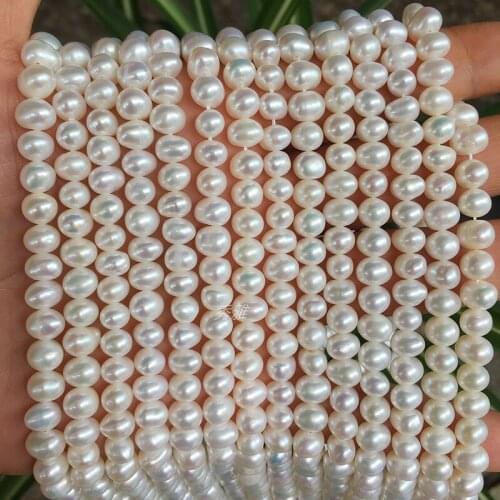 Wholesale 7-8mm Big Size Natural Freshwater Potato Shape Real Pearl Necklace Strand String, 10pcs/lot