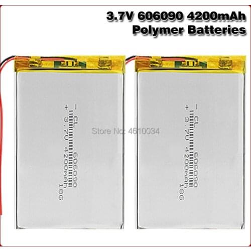 Rechargeable Premium 606090 3.7V volt 4200mAh lipo polymer lithium batteries with protective PCB charging module