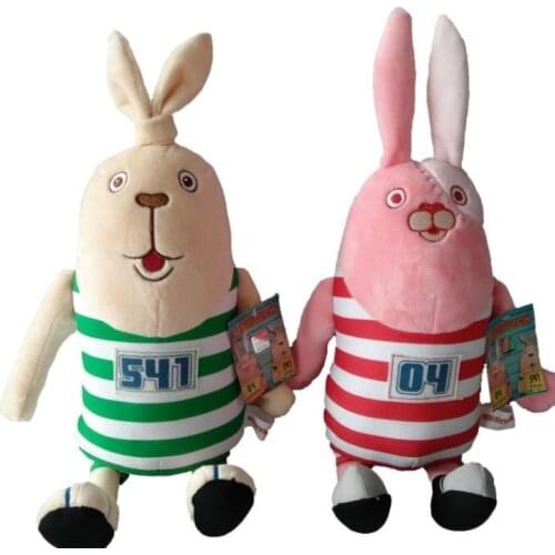Plush Toy Red Green Prison Rabbit Soft Stuffed Cartoon Animal Bunny Dolls Toy Birthday Gift For Kids