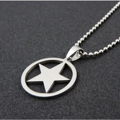 Stainless Steel Pentagram Charms, Stainless Steel Polish Pentagram Pendant Necklace, Fashion Christmas Gift Jewelry