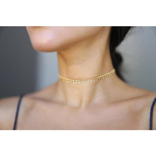 Chandle Dangle Choker Shaker Choker Necklace Trendy Chain choker bohemian style simple choker Gift for her