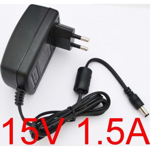 50PCS High quality DC 15V 1.5A IC programAC 100V-240VConverter Switching power adapter Supply EU Plug DC 5.5mm x 2.1-2.5mm