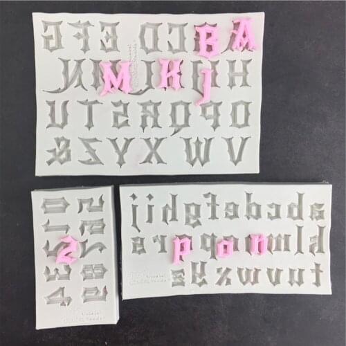 The new capital letters English letters lowercase liquid silicone molds turn sugar cake mold DIY