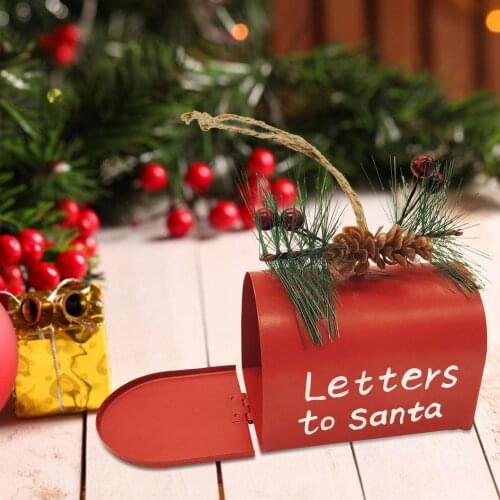 Christmas Ornaments Metal Mailbox Decoration For Christmas Decoration Accessories Gift