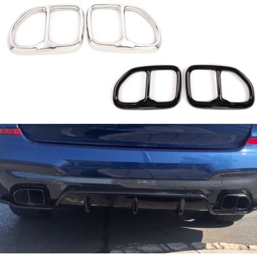 Car styling 304 Stainless Steel For BMW X3 G01 2018+ Exhaust Tail Pipe Cover Trim car Accessories