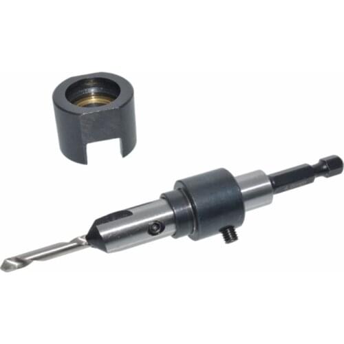 Woodworking Countersink Drill Bits Depth Stop Adjustable Collar Hex Shank Wrench X9FA