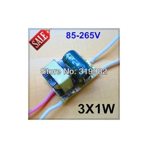 100pcs/lot 3X1W led driver, 85-265V input 3*1W LED inside driver, 3W high power led lamp power supply transformer, free shipping