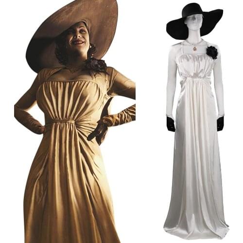 In Stock) Resident Village Alcina Dimitrescu Cosplay Costume Outfits Halloween Carnival Suit Dress