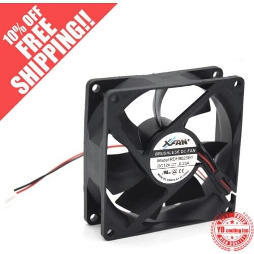 RUILIAN SCIENCE XFAN RDH8025B1 8025 12V 0.23A Ball bearing 8CM cooling fan
