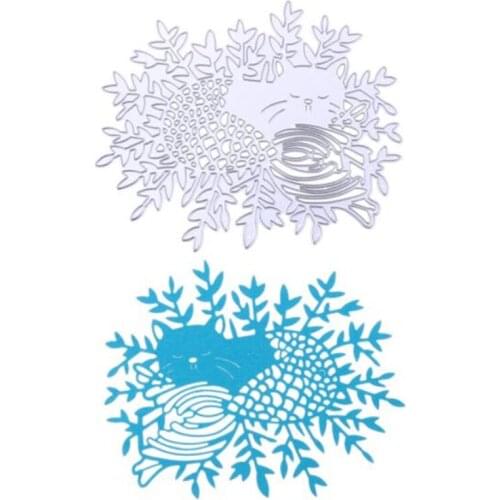 YINISE Metal Cutting Dies Scrapbooking Stencils CAT ANIMALS DIY Album Cards Decoration Embossing Folder Die Cuts Template Tools