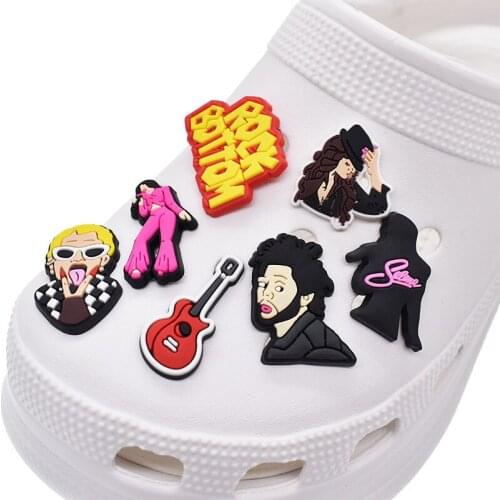 10PCS/SET Singers Rock Shoe Accessories Charms Shoe Buckle DIY Wristband Garden Shoes Decorations Party Favor