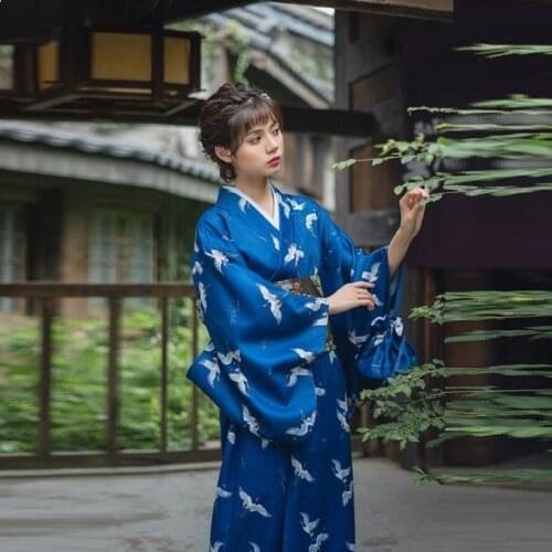 Japanese Kimono Traditional Dress Cosplay Female Yukata Women Haori Japan Geisha Costume Obi Japan Asia Dress FF2368