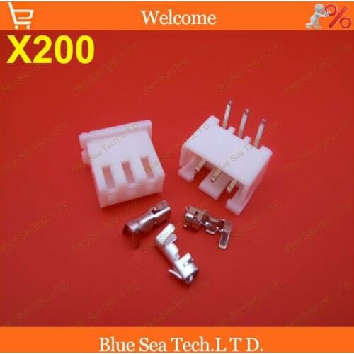 200 sets 3 Pin XH 90 angle bend Pin Connector 2.54mm XH-3P Kits for PCB/Automotive/electronic circuit ect.Free Shipping