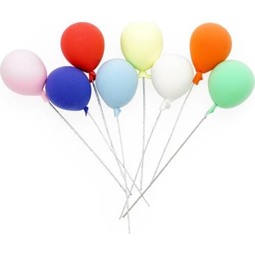 Odoria 1:12 Miniature 8Pcs Colorful Foam Balloon Model Ornament Outdoor Garden Set Dollhouse Accessories Doll House Decoration