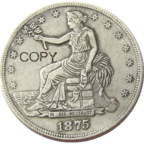 US 1875 Trade Dollar Silver Plated Copy Coin