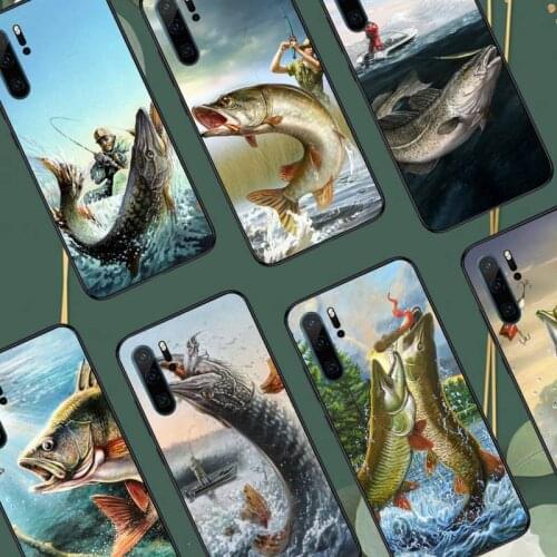 Trout panel painting fish fishing sport Phone Case For Huawei honor Mate P 10 20 30 40 i 9 8 pro x Lite smart 2019 nova 5t coque
