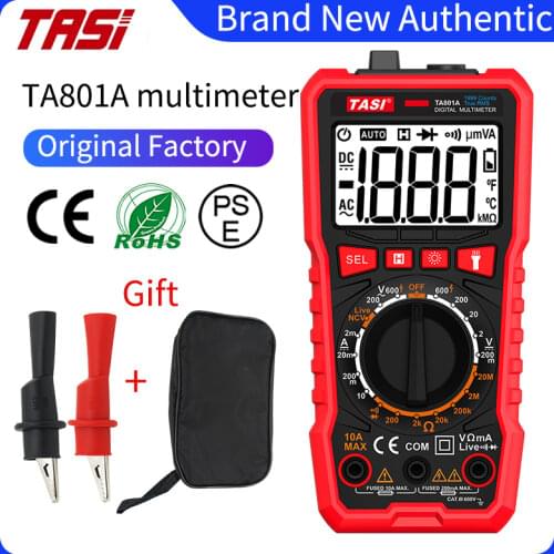 TASI TA801A/B/C/D Digital Multimeter Mini Smart Ture Rms Ac Dc Ncv Auto Range Digital Multimeters Tester Ohm Hz Voltage Meter