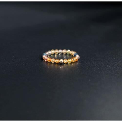 DAIMI G18K gold color sapphire ring Genuine Gemstones simple ring for girlfriend