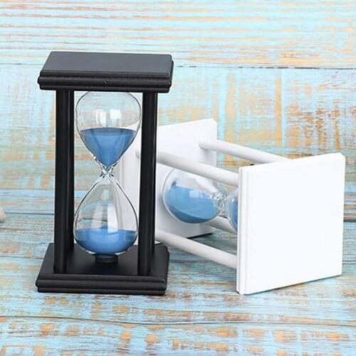 45/60min Wooden Sand Clock Sandglass Hourglass Timer Kitchen School Home Decor