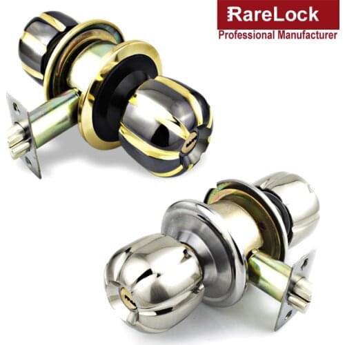 Door Handle Lock Knob Simple Style with Keys for Home Room Hotel Office Shop Door Hardware DIY Rarelock c