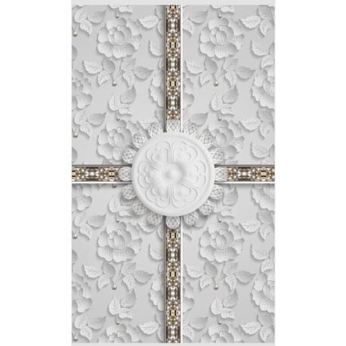 European three-dimensional embossed jewelry decorative ceiling mural Wall Papers Home Interior Decor Living Room Ceiling