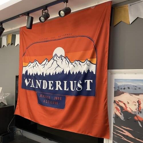 Camping Hiking Tapestry Bedspread Outdoor Trekking Campfire Tapestries Polyester Picnic Blanket Wanderlust Tapestry