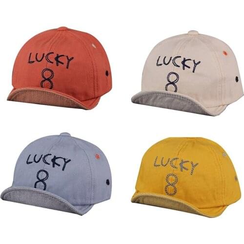 New Baby Cap Hat Spring Summer Baseball Caps Letter Embroidery Lucky 8 Baby Boy Hat Sun Hat Caps for Kids Children