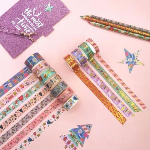 11pcs/set Foil Washi Tape Christmas Day DIY Decoration Masking Tape School Suppliers Stationery By Kevin&sasa Crafts