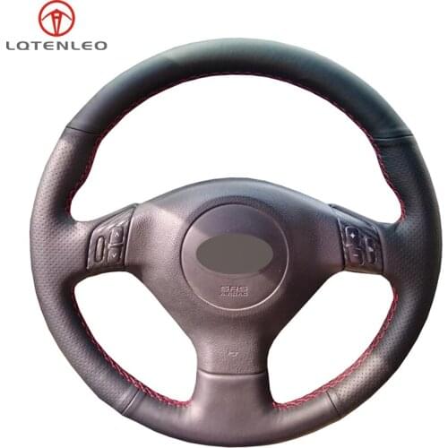 LQTENLEO Black Artificial Leather Car Steering Wheel Cover For Subaru Forester 2004-2007 Outback Legacy Impreza WRX 2003-2006