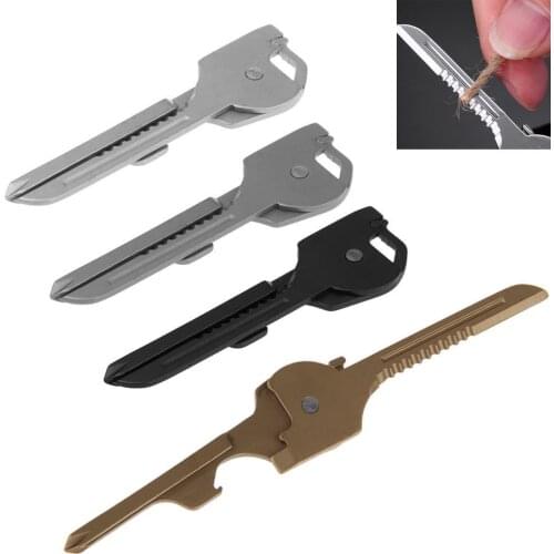 Utili Multi Knife Opener Key shape Mini tactical kit Screwdriver ring utility Tool survive edc gear Multipurpose keychain pocket