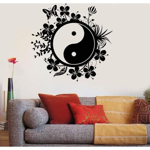 Yin Yang Wall Decal Eastern Yoga Buddha Meditation Decals Bedroom Yoga Studio Gym House Decoration Art Vinyl Wall Sticker S799
