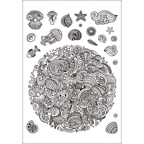 Shell and Fish Clear Silicone Stamp/Seal for DIY scrapbooking/photo album Decorative clear stamp sheets ST0534