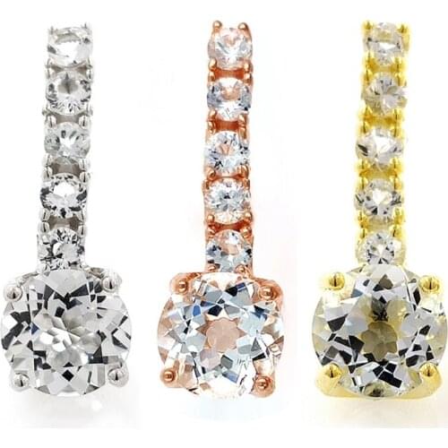 White topaz and 925 silver earrings