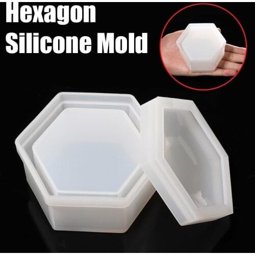 1Pc Silicone Hexagon Jewellery Storage Box Mold Resin Casting Mould DIY Craft Transparent Silicone Jewellery Case Mold
