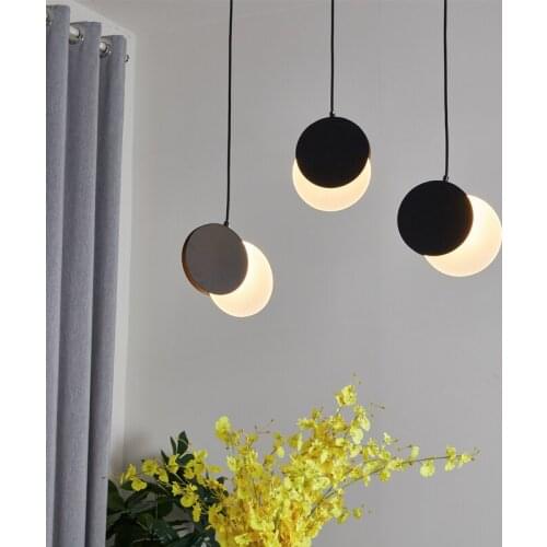 Scandinavian post-modern minimalist living room dining room pendant lamp bar creative personality Crescent light pendant lights