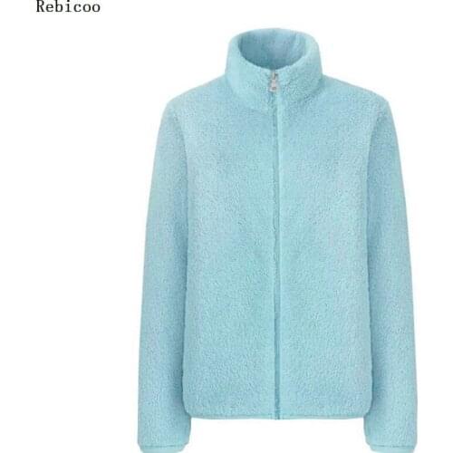 Women Fluffy Fleece Sweatshirt Pullover Winter Casual Turtleneck Zipper Female Hoodies Loose Warm Soft Solid Women Tops Jumper