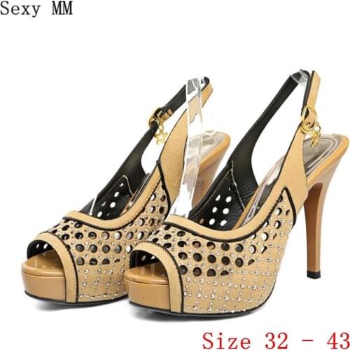 Summer Platform Pumps Women Peep Toe High Heels Party Wedding Gladiator Sandals Woman High Heel Shoes Plus Size 32 - 40 41 42 43