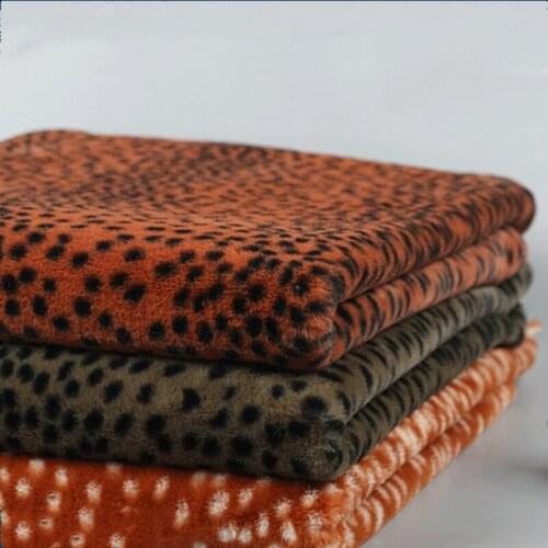 Thickened imitation rabbit fur fabric leopard pattern dot diy sewing materials Faux Fur Fabric for Coat Homedecor Toys