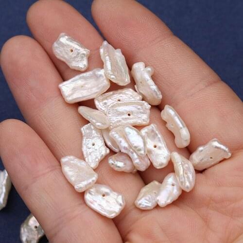 2/lot Natural Freshwaters Pearls Irregular Single Hole Loose Pearls for Making DIY Jewelry Necklace Accessories 7x16-8x20mm